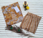Mustard Lotus Print Kurta with Striped Ethnic Pants