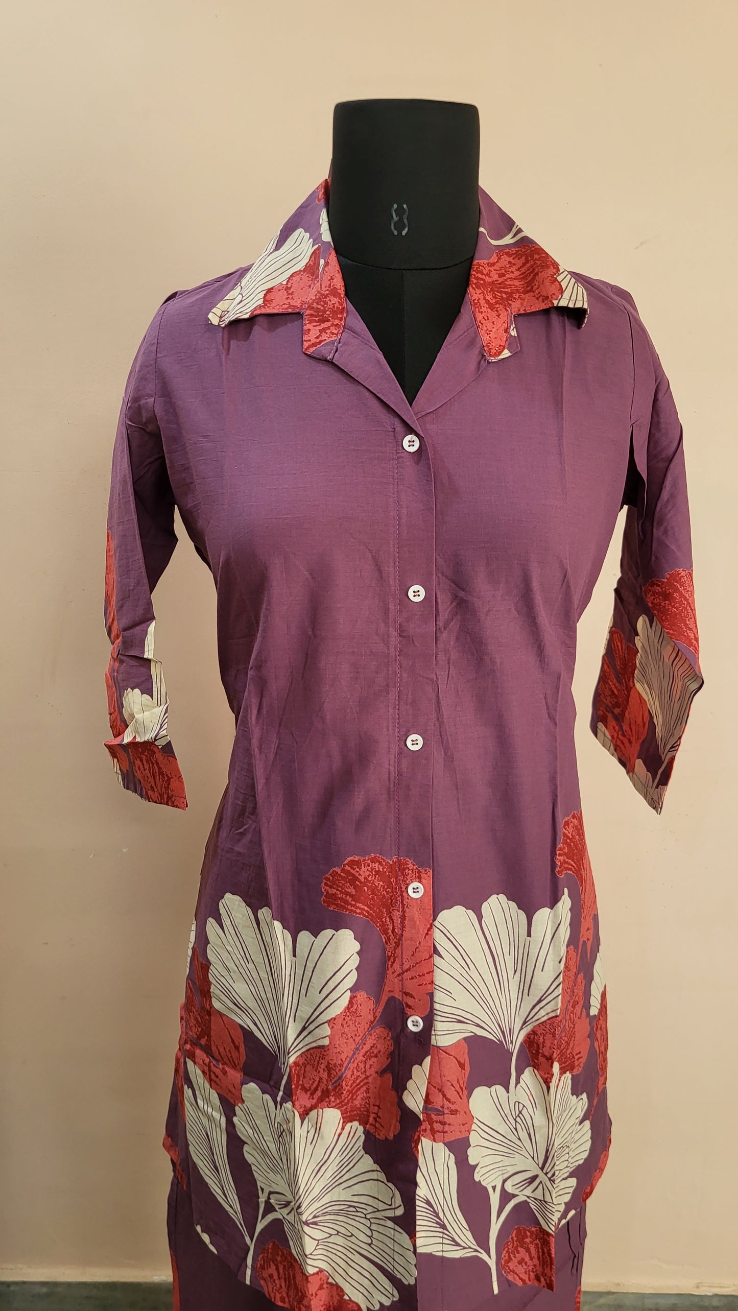 Purple & Red Floral Printed Co-ord Set