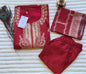 Maroon Silk Embroidered Suit Set with Dupatta