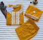 Mustard Yellow Embroidered Cotton Suit Set with Dupatta