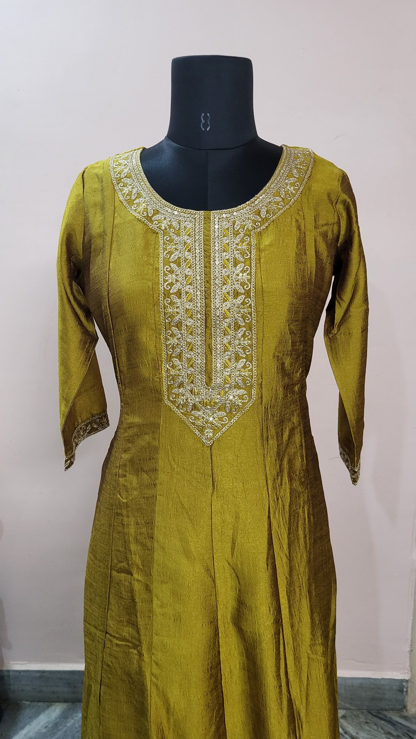 Mustard Yellow Embroidered Kurta Set with Dupatta