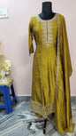 Mustard Yellow Embroidered Kurta Set with Dupatta